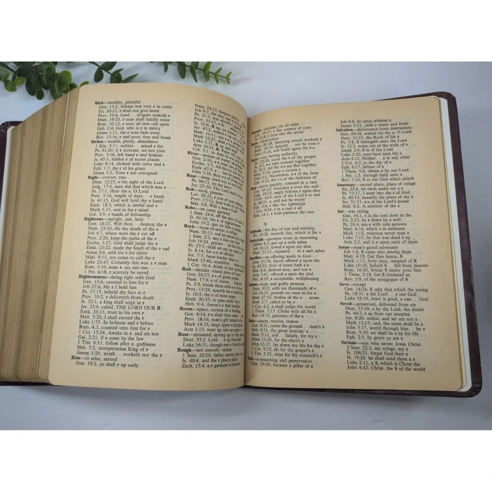 NO WRITING! VTG✝️1975 Giant Print Holy Bible KJV Red Letter Allan Concordance